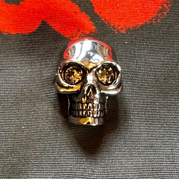 ALEXANDER MCQUEEN LOGO NYLON SKULL CROSSBODY BAG W/SILVER CHAIN, KHAKI GREEN - Picture 5 of 15